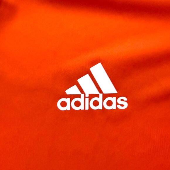 Adidas Men's Tennis Polo Shirt L Orange Jersey Primeblue Collared Short Sleeve - Picture 2 of 8